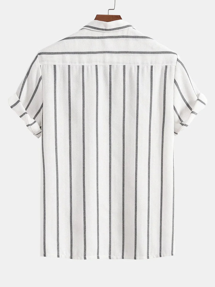 Men’s Striped Cuban Shirt & Shorts Set