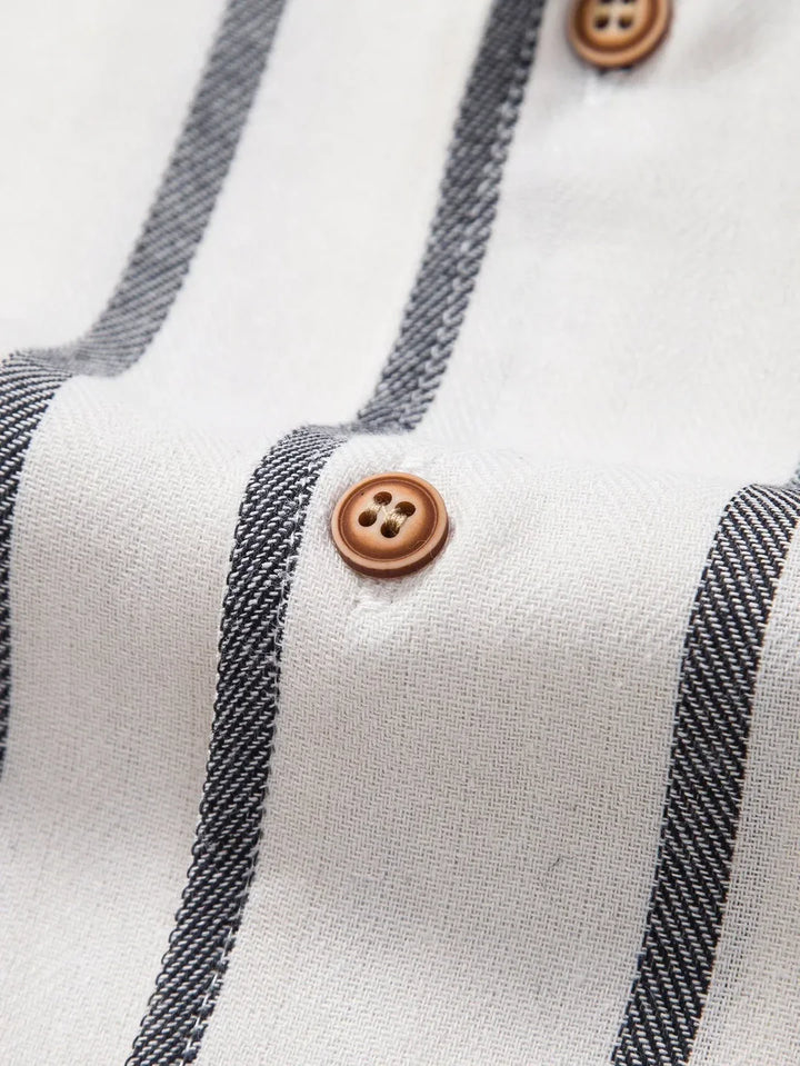 Men’s Striped Cuban Shirt & Shorts Set